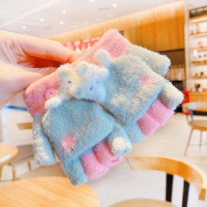 Children's Thickened Warm Half Flip Gloves