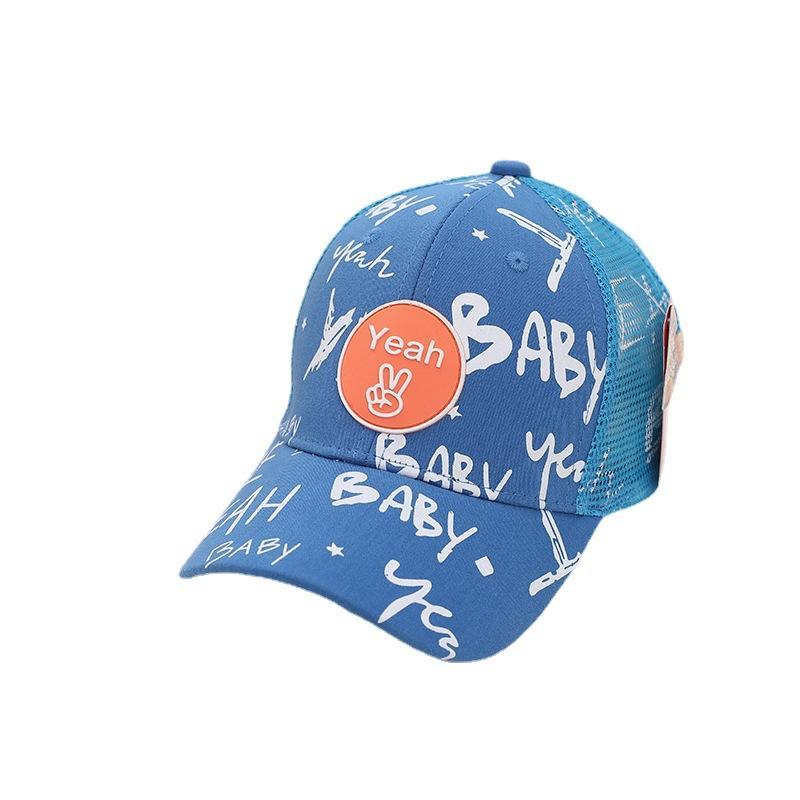 Children Graffiti Print Kids Sunshade Mesh Cap