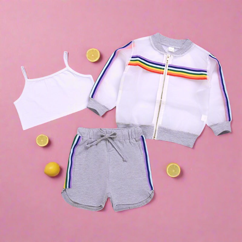 Sleeveless vest top breathable rainbow sunscreen shorts