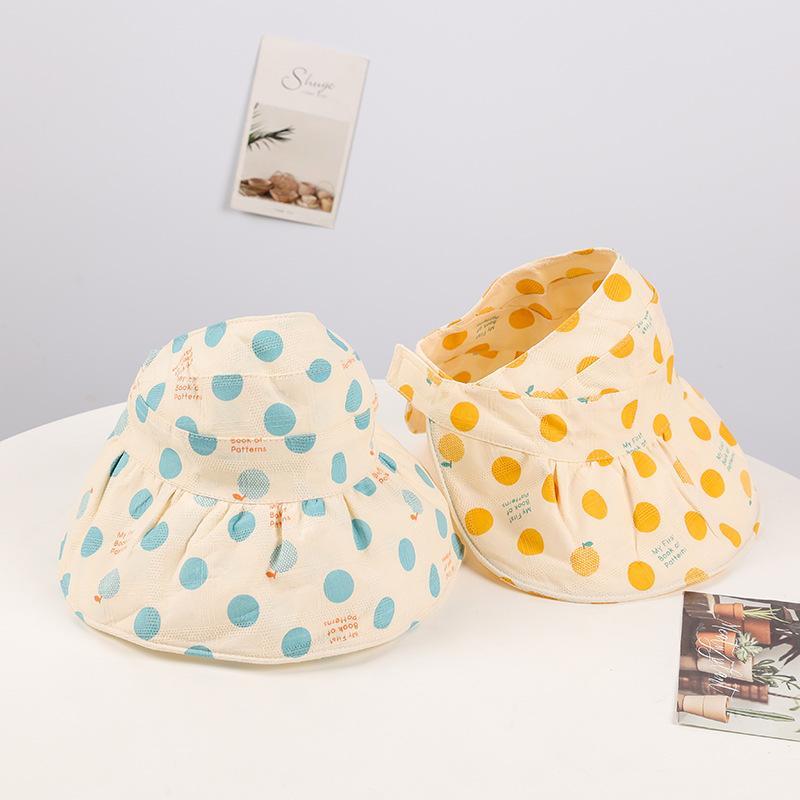 Colorful Dot Children's Foldable Empty Top Sunshade Hat