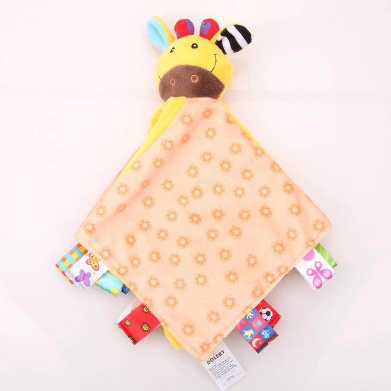 Baby Animal Comfort Towel with Rattle Plush Toy