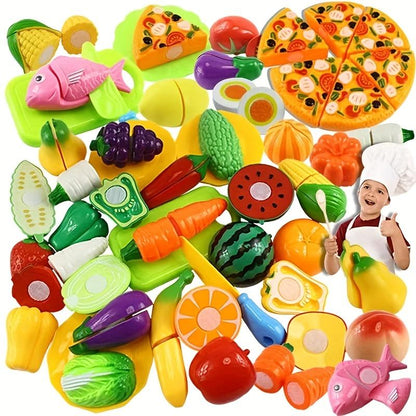 Fun Cutting Food, Fruit And Vegetable Toys, Pretending Food Toy Set, Suitable For Children, Girls, And Boys, Early Basic Skills Development 24 Pieces