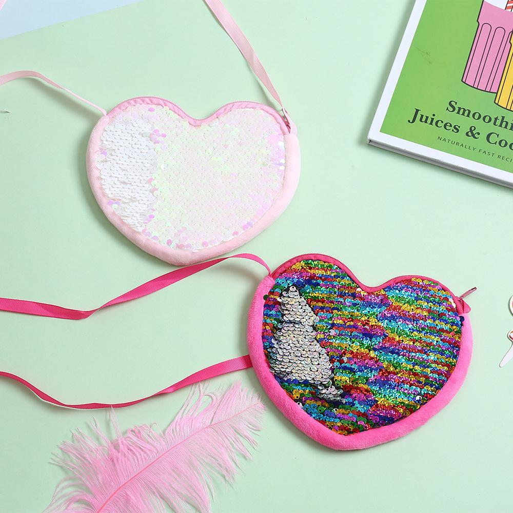 Girl's One-Shoulder Crossbody Bag Heart-Shaped Coin Wallet