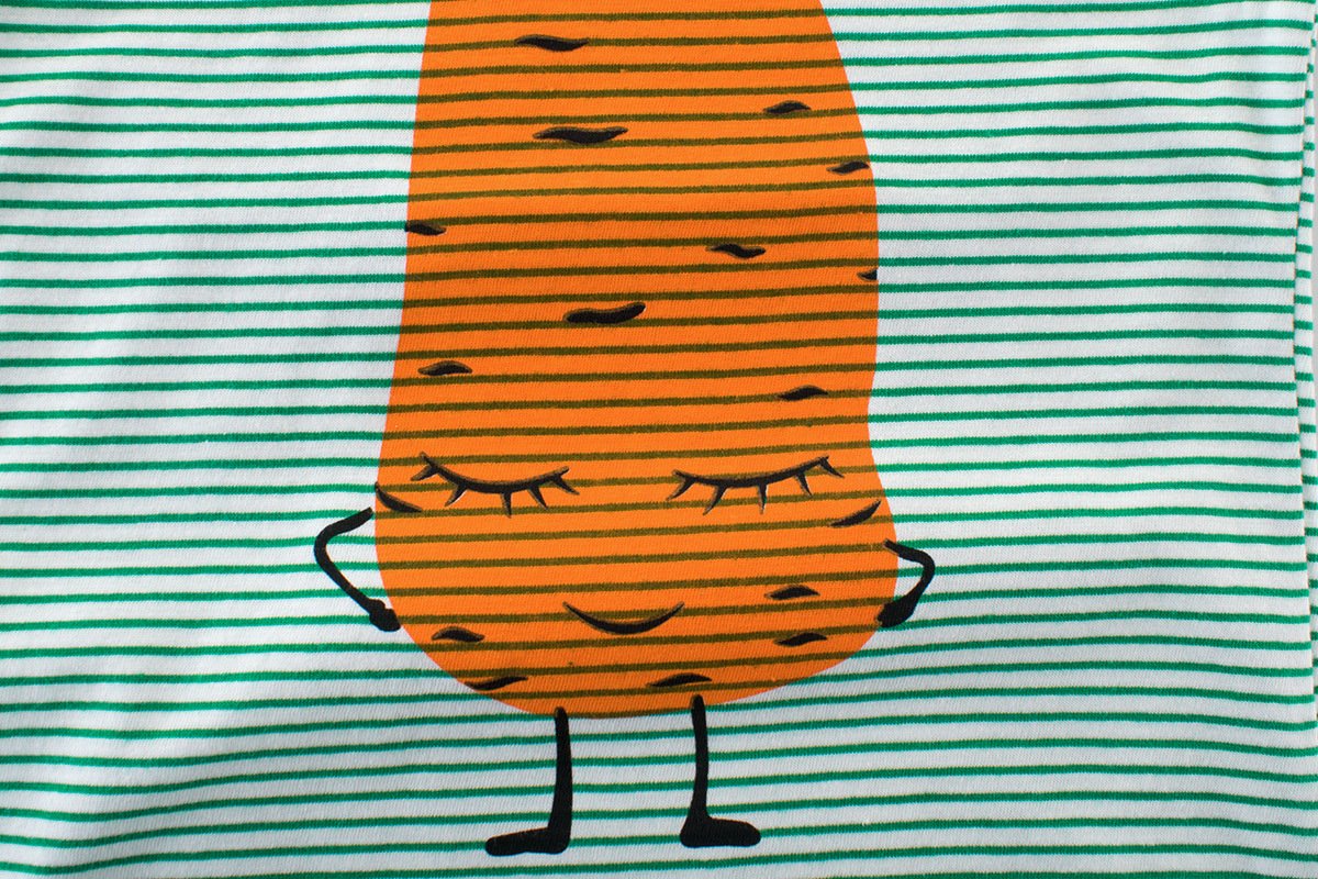 Children's short sleeved striped cartoon T-shirt
