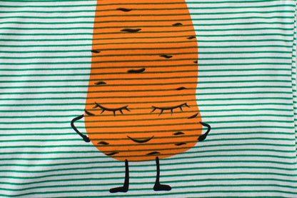 Children's short sleeved striped cartoon T-shirt