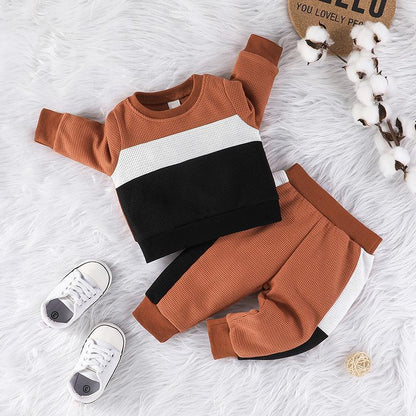 Baby Long Sleeve Sweater Pullover Trousers Two-piece Set