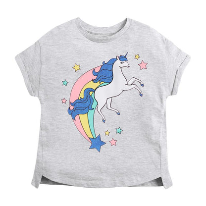 Short Sleeved Children's T-shirt Knitted Girls' Bottoming Shirt