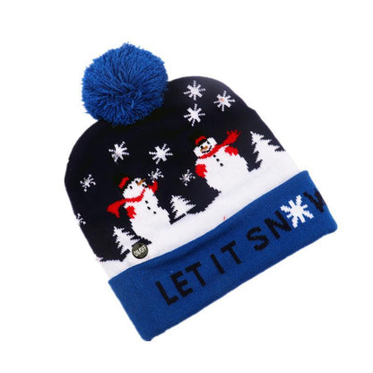 Christmas Decorations Adult Children's Luminous Knitted Christmas Hat