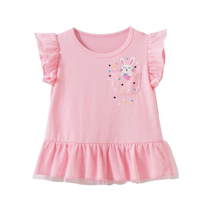 Children's short sleeved T-shirt cotton girls' top