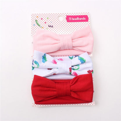Baby Hair Band Three-piece Printed Headband Children's Bow