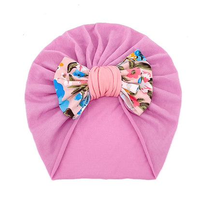 Cute Printed Bow Hat Children's Comfortable Warm Baby Hats