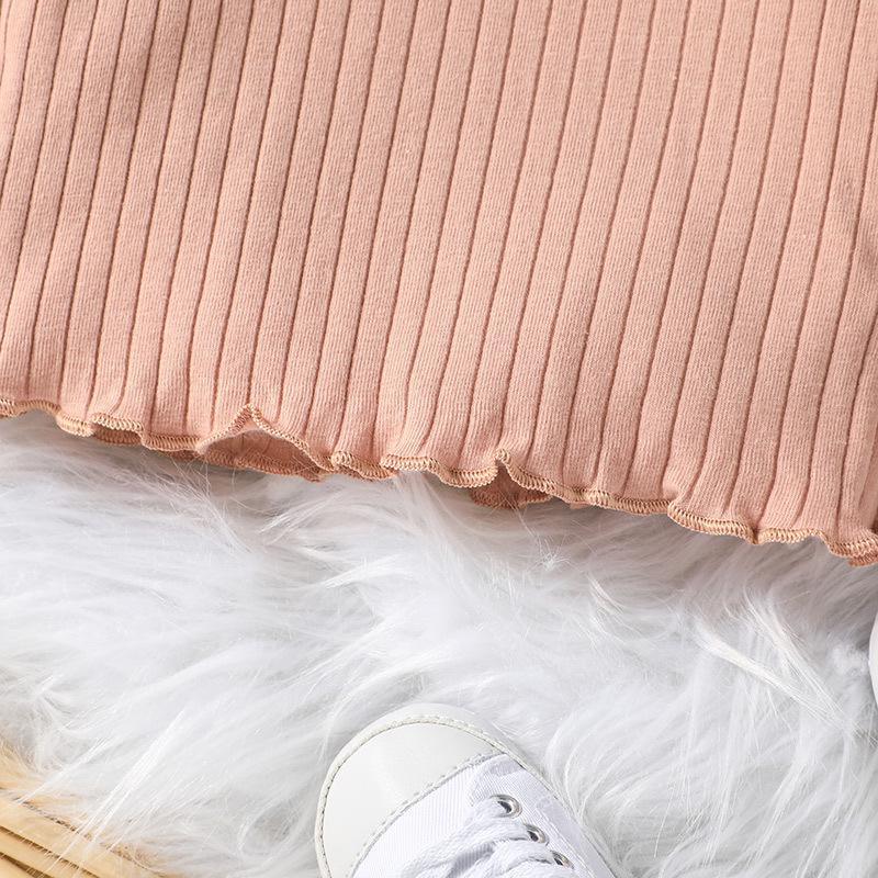 Children's Long Sleeve Knit Top with Half High Neck