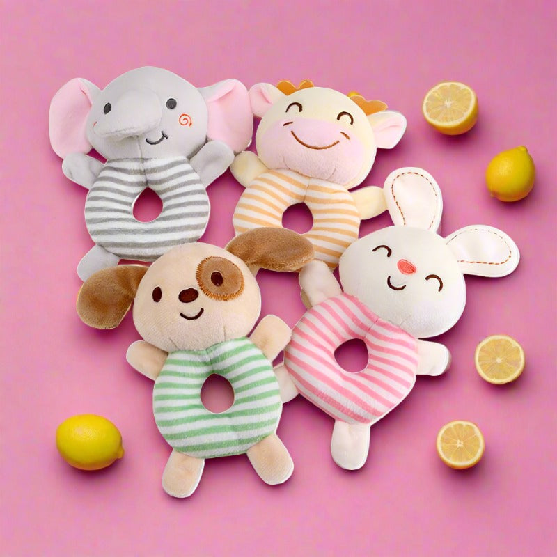 Baby Round Hand-cranked O-shaped Rattle Hand-scratched Doll