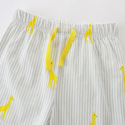 Summer Boys' suit short sleeved knitted cotton two-piece set