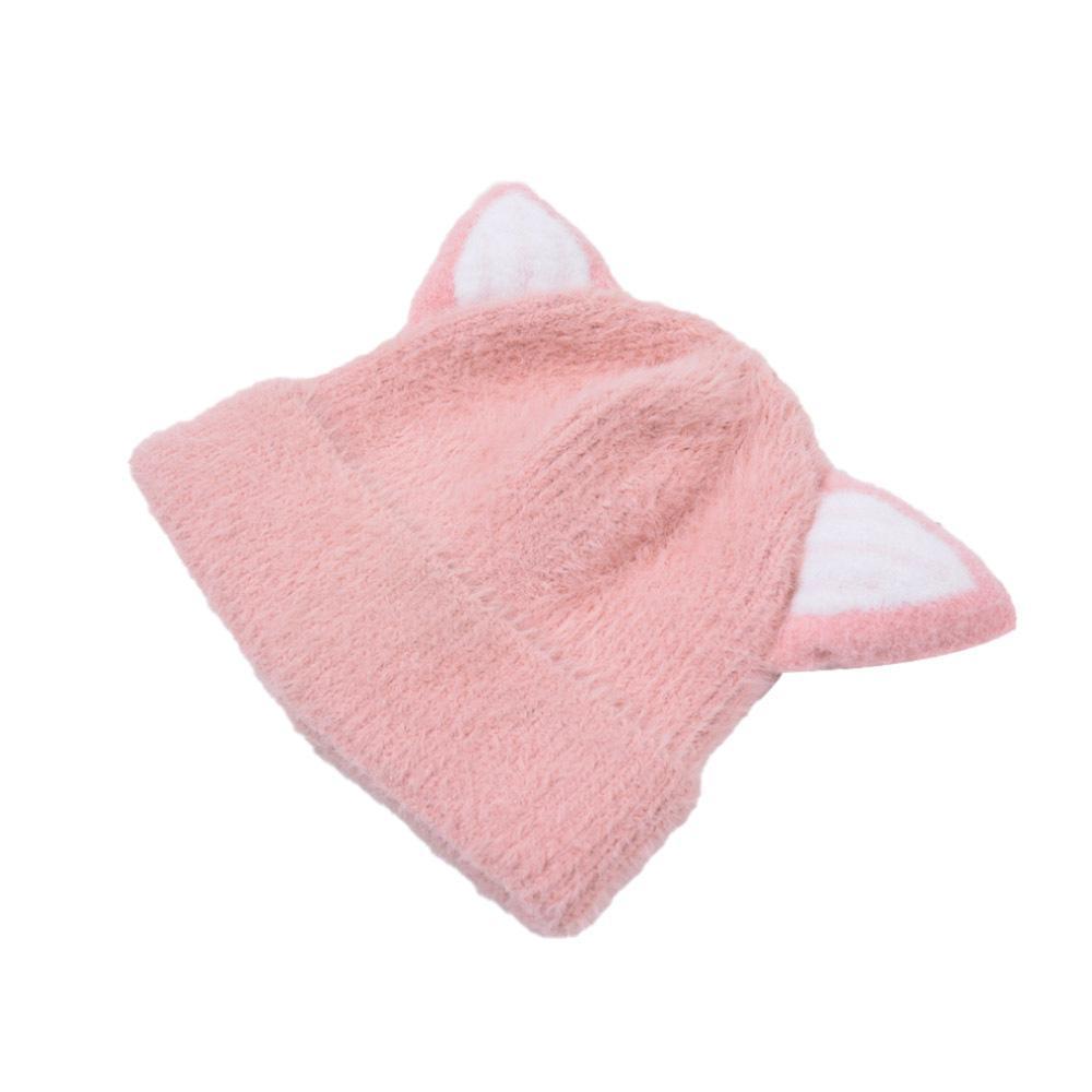 Cartoon Children's Cat Ear Knitted Hat Warm Plush Hat