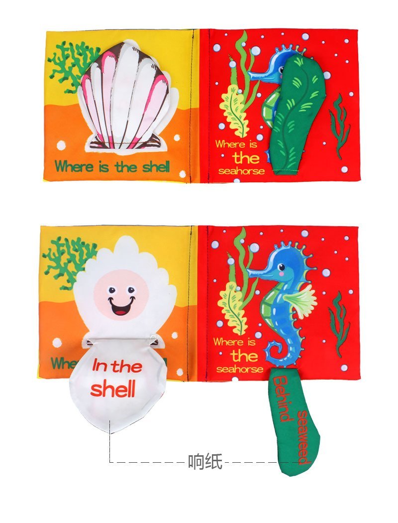 Baby Cloth Book, Stereoscopic Tail Can't Tear Books Toys