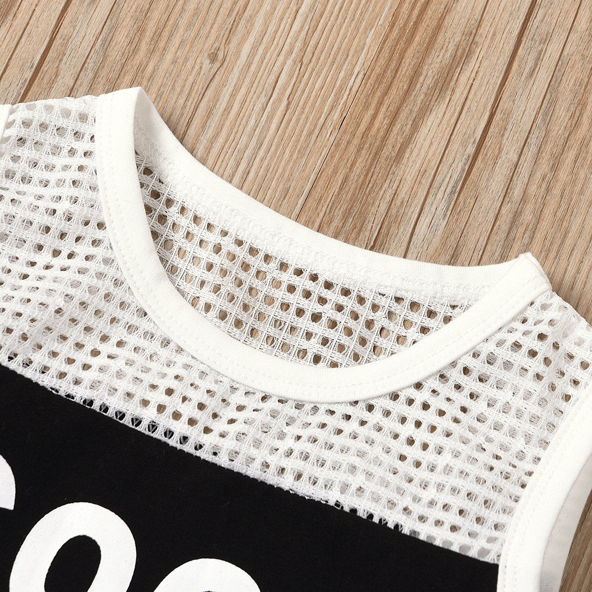 Sleeveless sports suit empty letter splicing Shorts Set
