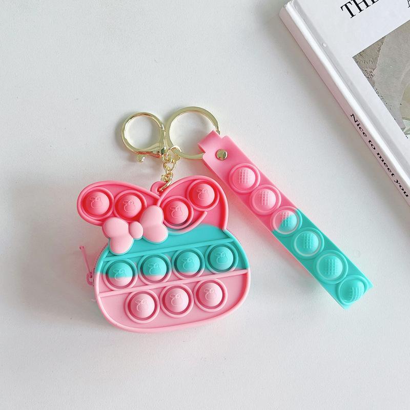 Cartoon Silicone Mini Bag Rabbit Pendant Keychain