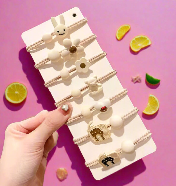 Bear Hair Ring Cartoon Hair Rope Set