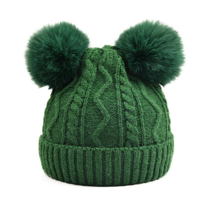 Children's Removable Wool Ball Warm Wool Knitted Cap