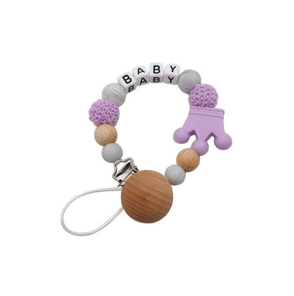 Silicone Crown Pacifier Clip Baby Teether Toy Anti-drop Chain