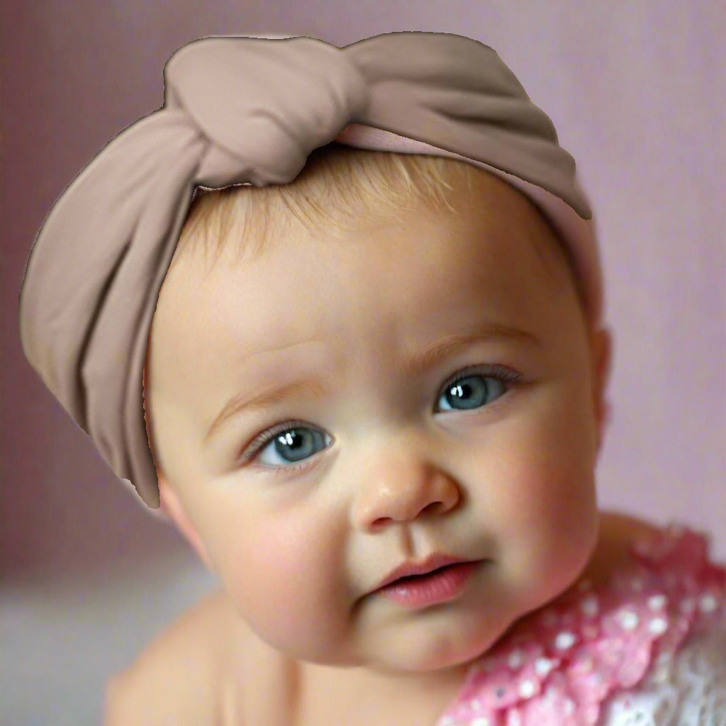 Children's Headwear Baby Solid Nylon Brimmed Hair Band Baby