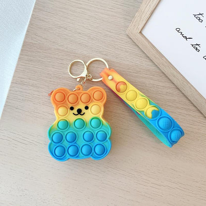 Small Keychain Coin Purse Spaceman Bear Fingertip Toy