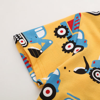 Boys face short sleeve T-shirt