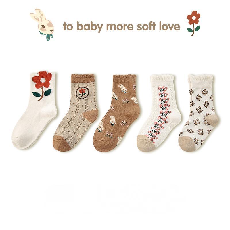 Children's Three-dimensional Flower Cotton Socks