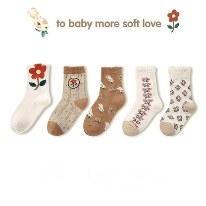 Children's Three-dimensional Flower Cotton Socks