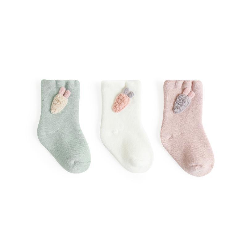 Baby Cartoon Thickened Terry Warm Tube Socks | 3pair/bag