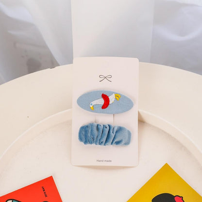 Children's Fabric Embroidered Hairpin Set