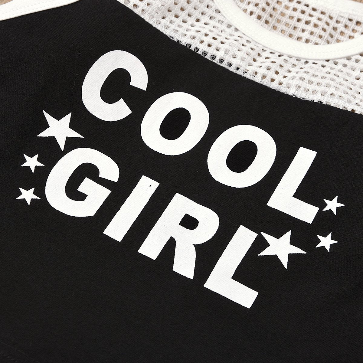 Sleeveless sports suit empty letter splicing Shorts Set