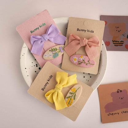 Children's Fabric Cartoon Bow Hairpin