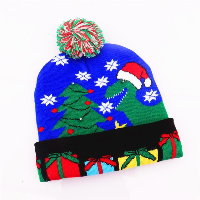 Christmas Decorations Adult Children's Luminous Knitted Christmas Hat