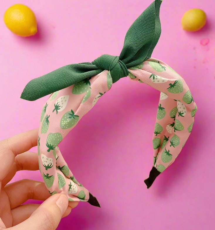 Fruit Print Colorblock Bow Children's Hair Hoop