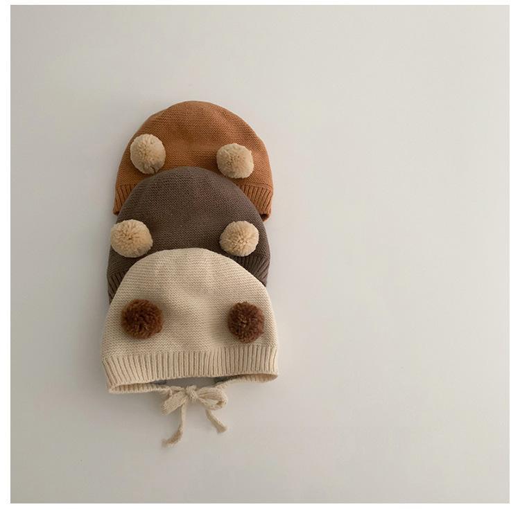 Baby Thickened Knit Hat Ear Wool Cap