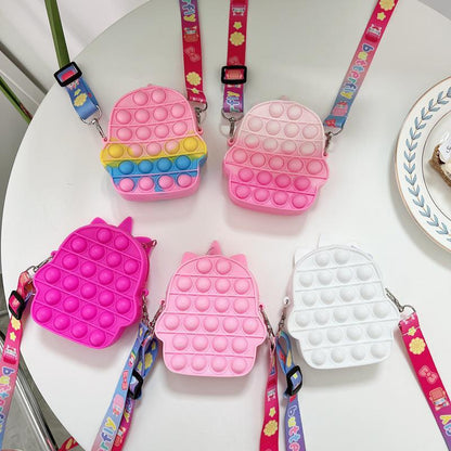 Children's Coin Purse Pink Bow Doll Press Toy
