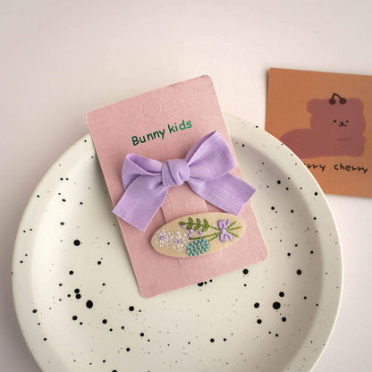Children's Fabric Cartoon Bow Hairpin