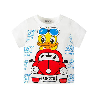 Little yellow duck summer children's short sleeve