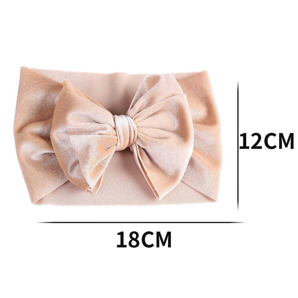 Simple Solid Color Bow Headband Baby Velvet Hair Band