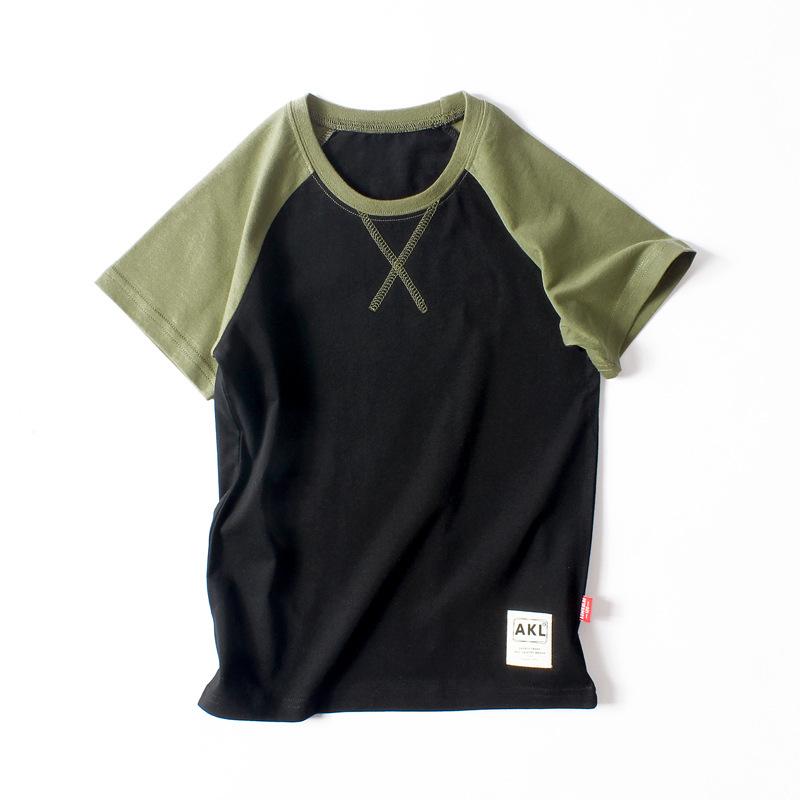 Children's short sleeved contrast top