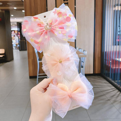 Mesh Bow Children's Hairpin 3pcs/set