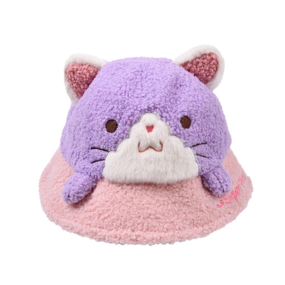 Kid's Autumn and Winter Lamb Hair Animal Fisherman's Hat