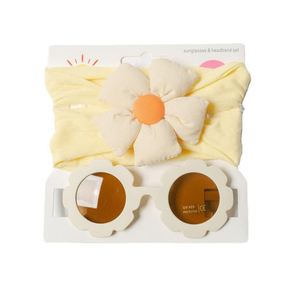 Children's Hair Band Glasses Flower Sunglasses Headband Set