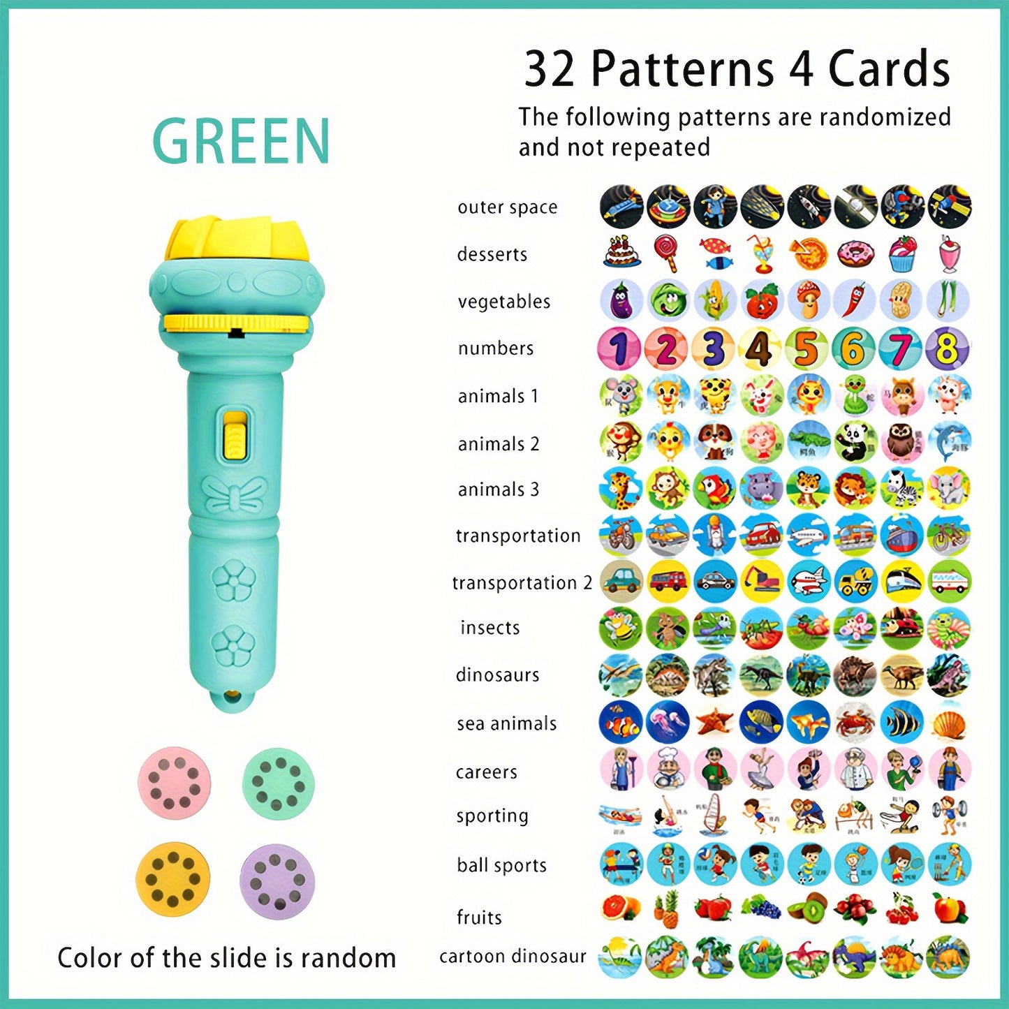 Children's Projection Flashlight, Educational Toy