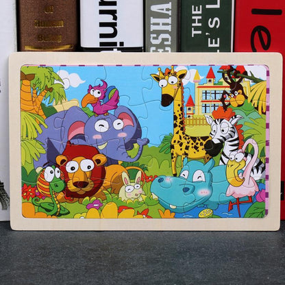 24 Pieces of Wooden Puzzle for Children