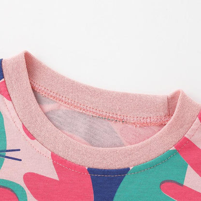 Fashion short sleeve style printed little girl