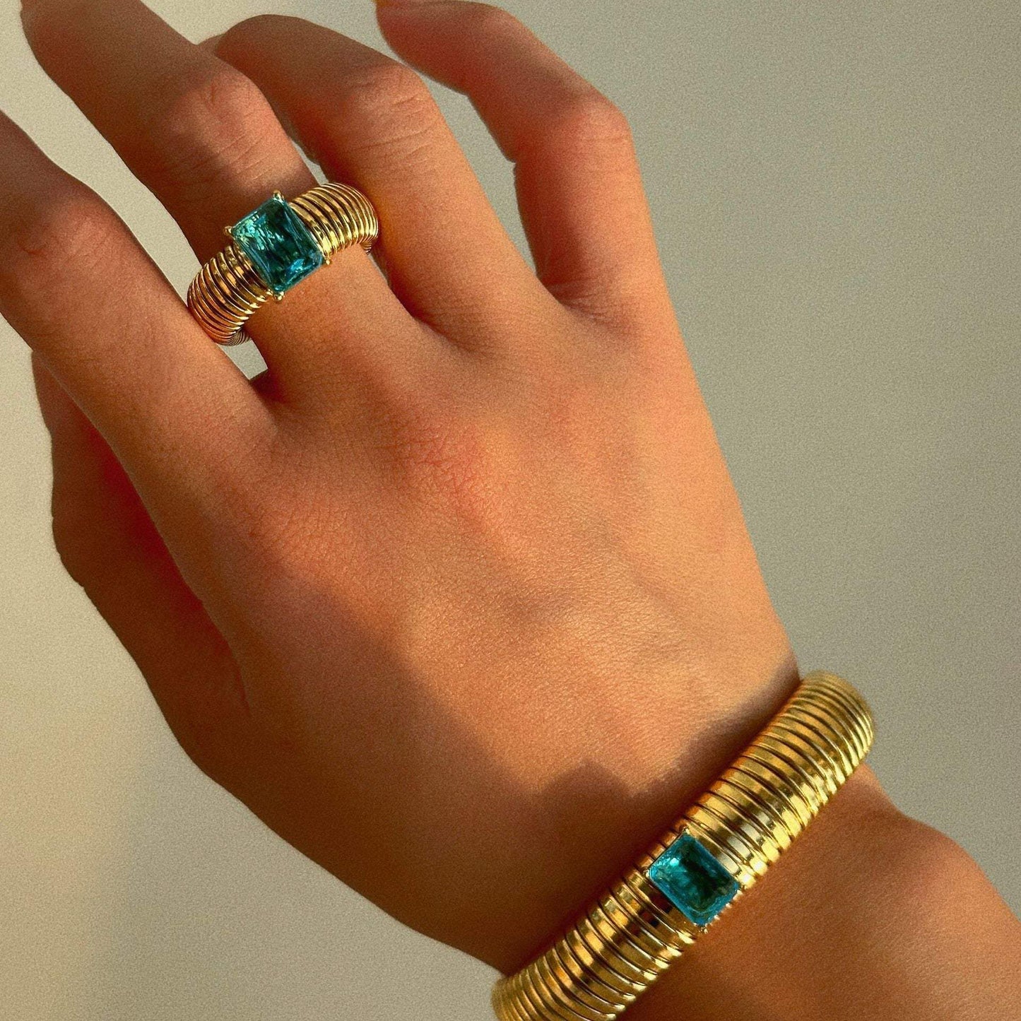 Stainless Steel Elastic Zircon Ring For Women