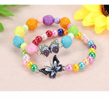 Children's Colorful Beaded Bracelet Colorful Butterfly Bracelet